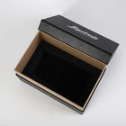 caixa de presente preta rígida da base e da tampa com bandeja da aplicação para dentro e inserção da esponja no entalhe personalizado