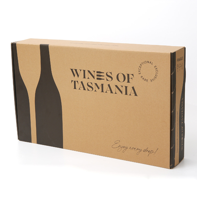 comprar Garrafa 6 estética luxuosa de papel ondulada da caixa de presente da garrafa de vinho tinto nenhuma impressão online manufacture