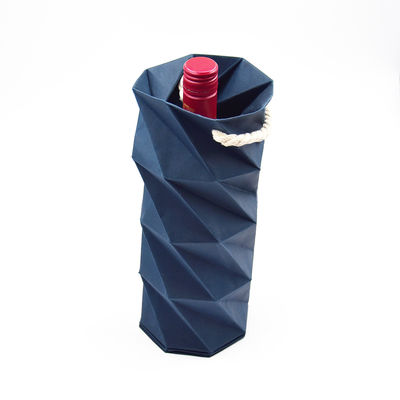 comprar Customized Handmade Creative Folding Kraft Paper Wine Gift Box Flat Packing with Handle online manufacture