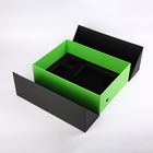 Esponja personalizada do entalhe do couro do plutônio das caixas de presente da porta dobro cartão verde preto luxuoso