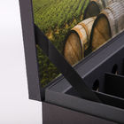 Papel preto rígido de Tailered com a caixa de empacotamento do vinho da garrafa da textura 6 com inserção do cartão