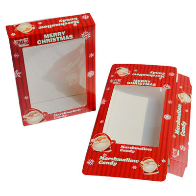 comprar Natal de empacotamento do PVC das caixas CMYK do cartão pequeno do marfim do papel da janela do chocolate online manufacture