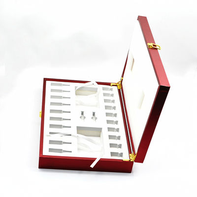 comprar O MDF articulado pequeno das caixas de presente luxuosas de madeira envolveu o couro do plutônio online manufacture