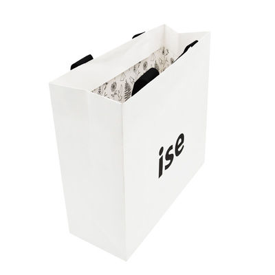 comprar Saco de compras de papel luxuoso amigável de Eco 200gram C2S dos lados de Crepack dois com o punho de seda da fita online manufacture