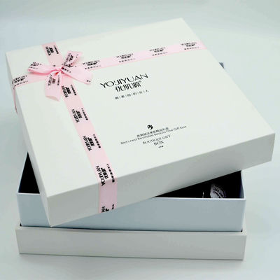 comprar caixas de presente 300g luxuosas brancas caixa de empacotamento dos cuidados pessoais do MDF Skincare de 30cm x de 30cm com fita online manufacture