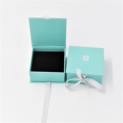 comprar Caixas de presente azuis EVA Ring Paper Earrping Pendant Box da joia do cartão de Crepack com fita online manufacture