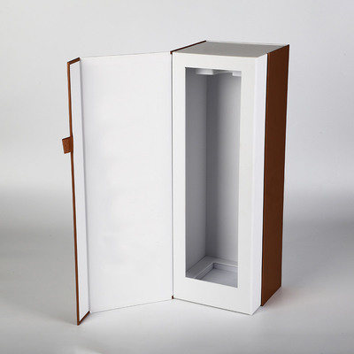 comprar caixa de papel de empacotamento do vinho de Flip Top Rose Gold do cartão de Gin Rigid Magnetic Gift Box da caixa da única garrafa da vodca online manufacture