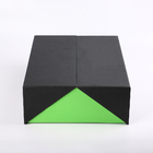 Esponja personalizada do entalhe do couro do plutônio das caixas de presente da porta dobro cartão verde preto luxuoso