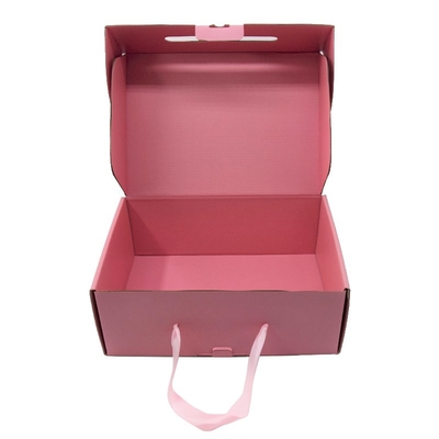 Cmyk que imprime o rosa de papel feito sob encomenda Shoeboxes do cartão dos sacos de compras com fita