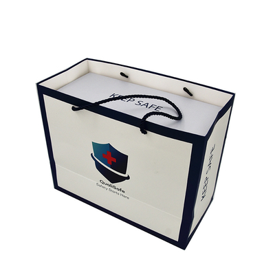 Saco de compras de papel impresso personalizado CDR reciclável CMYK PMS com alças de corda