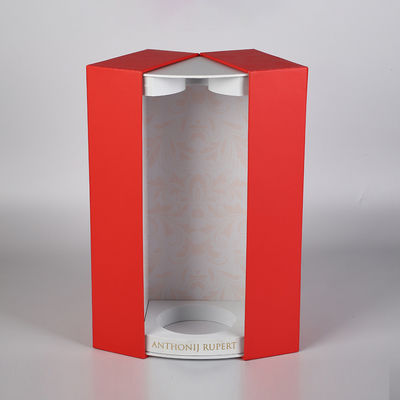Do cartão rígido magnético do fechamento da porta dobro caixa de empacotamento do vinho do presente com o suporte e a proteção da inserção de EVA