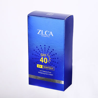 As caixas de empacotamento cosméticas de Sunblock enfrentam o revestimento UV de empacotamento de creme da proteção ondulada
