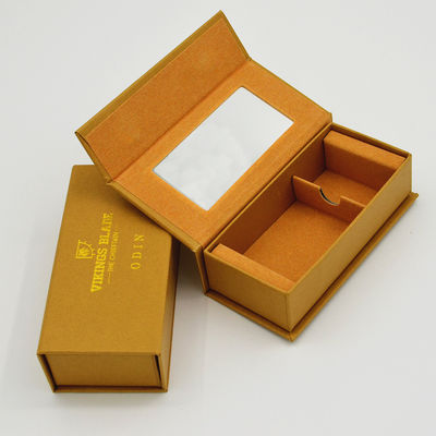 Caixa de empacotamento luxuosa rígida do skincare do óleo essencial e do soro do olho com logotipo da folha do mirrow e do golfe