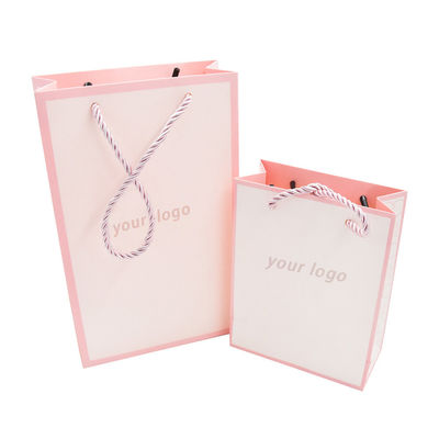 Carry Custom Paper Shopping Bags 250g gravou relativo à promoção com o punho combinado da corda dos PP