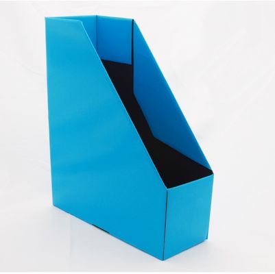 Laminação lustrosa azul do organizador ondulado do armazenamento de arquivo do Desktop do plano 340mm de Collapsibile EN71