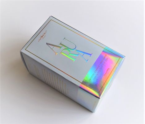 Caixa holográfica da vela com impressão do ouro